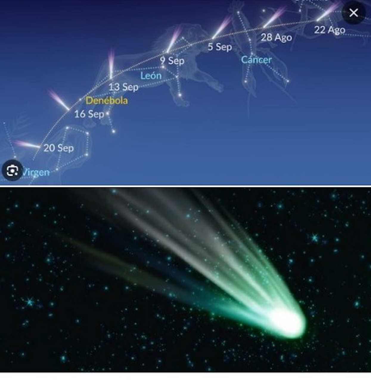 Cometa C/2023 P1 Nishimura: cómo y cuándo verlo